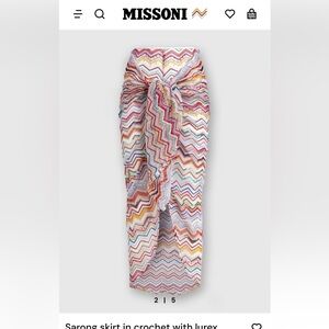 Authentic Missoni Multicolor Crochet Lurex Sarong Skirt | NWT | Size 40 (US S/M)